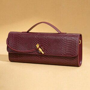 Burgundy Preppy Women's Envelope Handbag